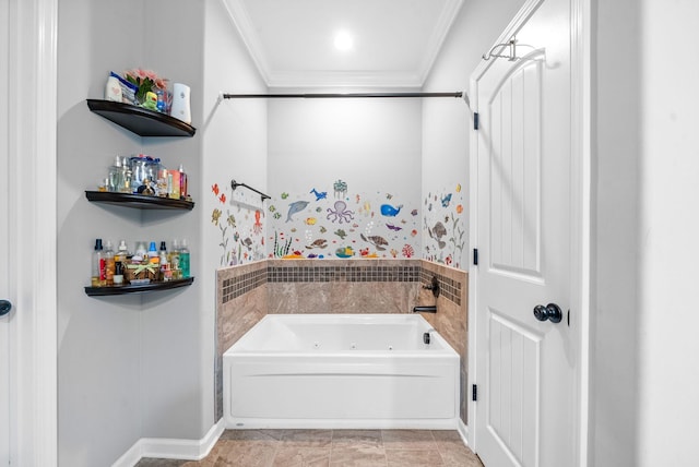 1438 Millet Dr, Clarksville, TN 37040 - full bathroom featuring a tub with jets and ornamental molding