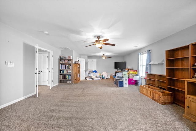 1438 Millet Dr, Clarksville, TN 37040 - living area featuring carpet and a ceiling fan