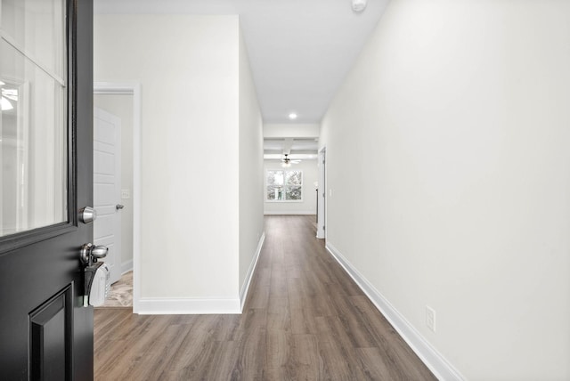 484 Herman Dr, Clarksville, TN 37042 - hall featuring recessed lighting, wood finished floors, and baseboards