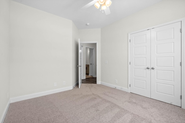 484 Herman Dr, Clarksville, TN 37042 - unfurnished bedroom with a closet, carpet flooring, baseboards, and ceiling fan