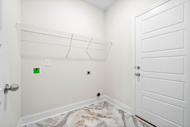 484 Herman Dr, Clarksville, TN 37042 - laundry room with hookup for an electric dryer, marble finish floor, baseboards, laundry area, and washer hookup