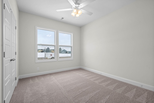 484 Herman Dr, Clarksville, TN 37042 - unfurnished bedroom featuring ceiling fan, visible vents, baseboards, and light carpet