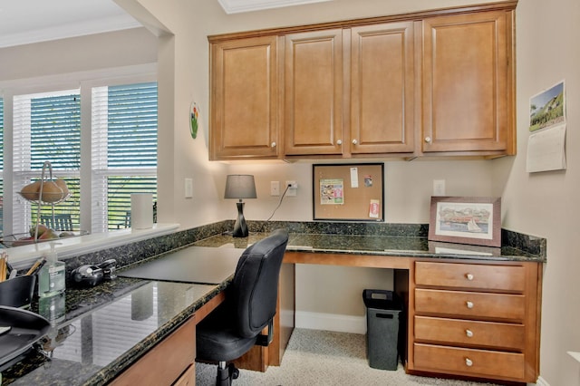 411 Valleyview Dr, Franklin, TN 37064 - office space featuring plenty of natural light, baseboards, built in study area, and ornamental molding