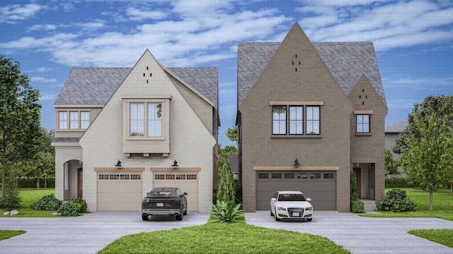 536 Achievement Dr, Nashville, TN 37209 - view of front of home featuring concrete driveway, brick siding, a front yard, and a garage