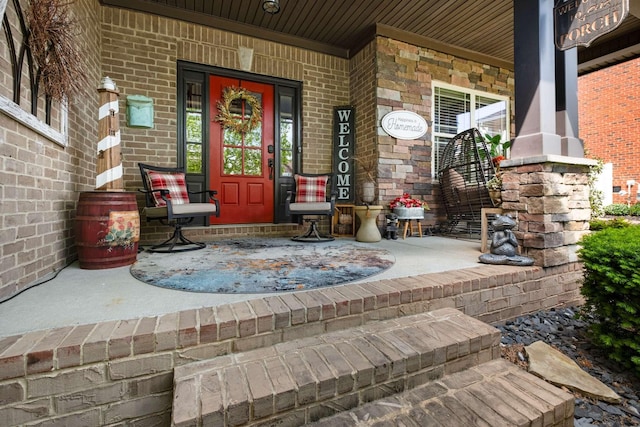 5000 Moretto Ct, Spring Hill, TN 37174 - doorway to property with a porch and brick siding