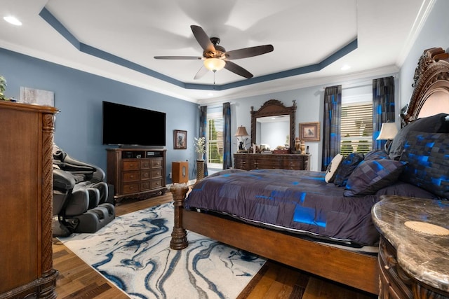 5000 Moretto Ct, Spring Hill, TN 37174 - bedroom featuring crown molding, a raised ceiling, and wood finished floors