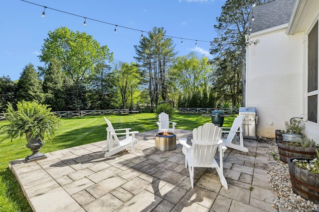 6124 Montcrest Dr, Nashville, TN 37215 - view of patio featuring a fire pit and a fenced backyard
