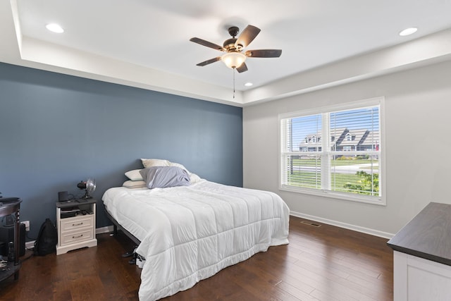 1132 Richland Farms Dr, Manchester, TN 37355 - bedroom featuring recessed lighting, baseboards, wood finished floors, and a tray ceiling
