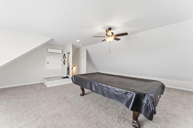 1132 Richland Farms Dr, Manchester, TN 37355 - game room with pool table, ceiling fan, carpet, and an AC wall unit