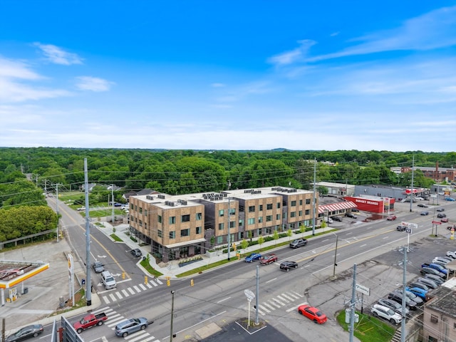 bird's eye view of a heavily wooded area