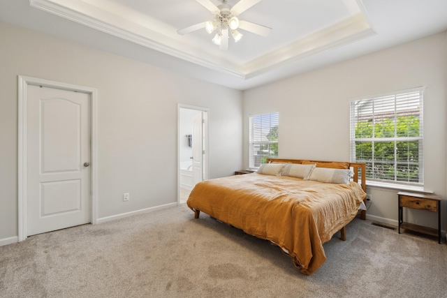 2142 Gold Valley Dr, Murfreesboro, TN 37130 - bedroom featuring baseboards, carpet flooring, and a tray ceiling