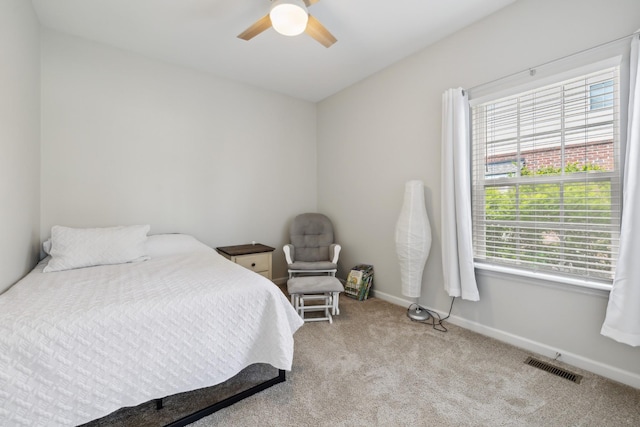 2142 Gold Valley Dr, Murfreesboro, TN 37130 - carpeted bedroom featuring visible vents, a ceiling fan, and baseboards
