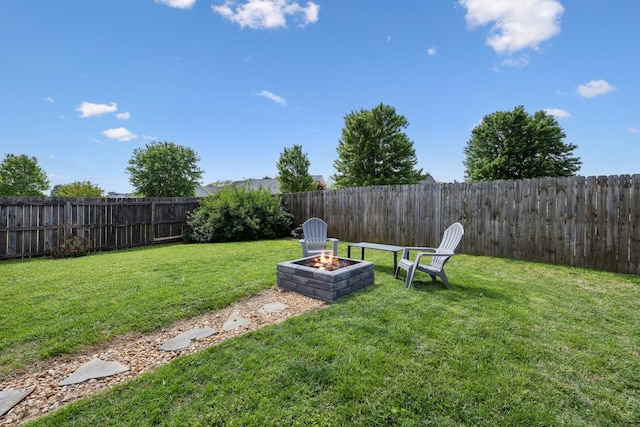 2142 Gold Valley Dr, Murfreesboro, TN 37130 - view of yard with a fire pit and a fenced backyard