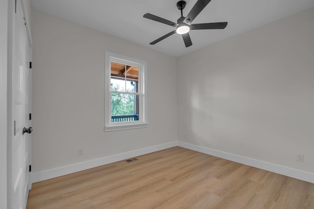 327 Turkey Creek Highway, Carthage, TN 37030 - unfurnished room featuring light wood finished floors, visible vents, ceiling fan, and baseboards
