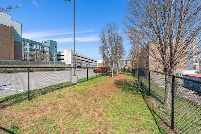 view of yard with fence
