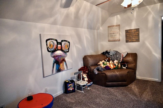 4310 Memory Ln, Adams, TN 37010 - living area featuring carpet floors, baseboards, and a ceiling fan