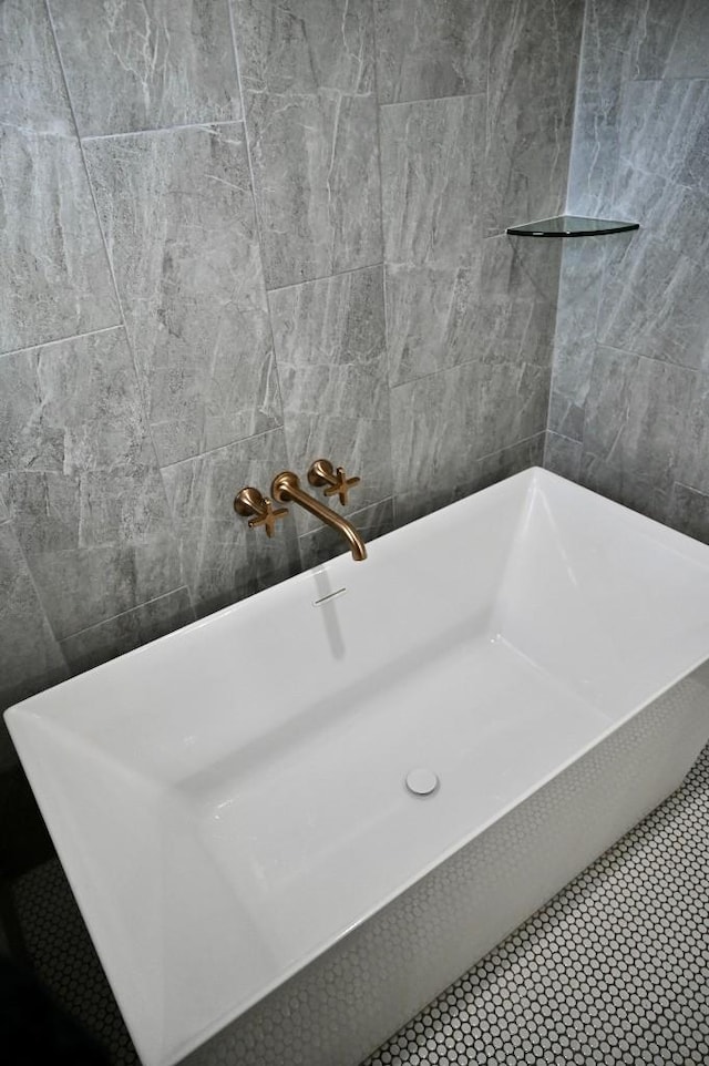 4310 Memory Ln, Adams, TN 37010 - full bath featuring a freestanding bath and tile walls