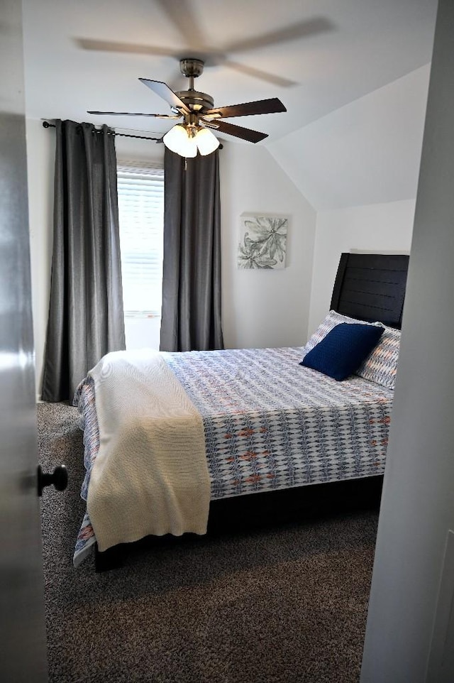 4310 Memory Ln, Adams, TN 37010 - bedroom featuring vaulted ceiling and ceiling fan