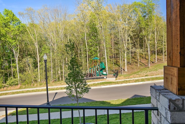 exterior space with a playground
