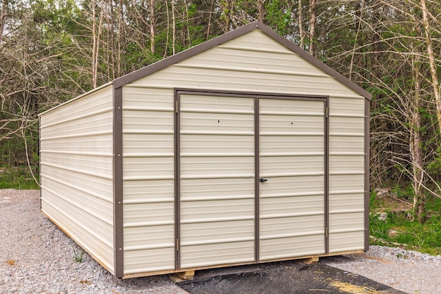 view of shed