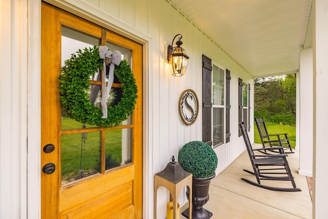 exterior space featuring covered porch