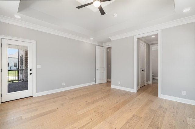 1117 Joe Martin Ln, Lebanon, TN 37087 - unfurnished bedroom with light wood-style flooring, recessed lighting, and a raised ceiling