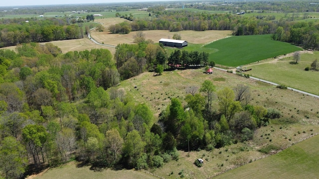 drone / aerial view featuring a rural view