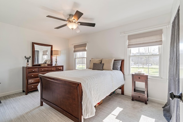 8803 Horton Hwy, College Grove, TN 37046 - bedroom featuring ceiling fan, baseboards, and light carpet