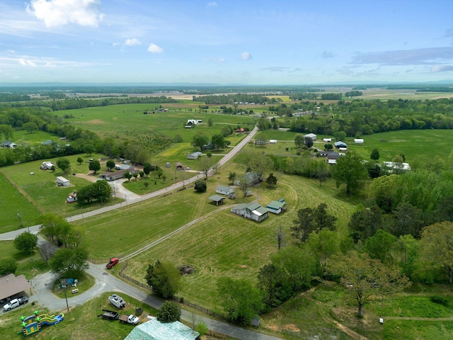 drone / aerial view featuring a rural view