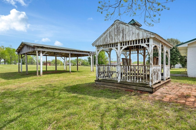 view of yard featuring a gazebo