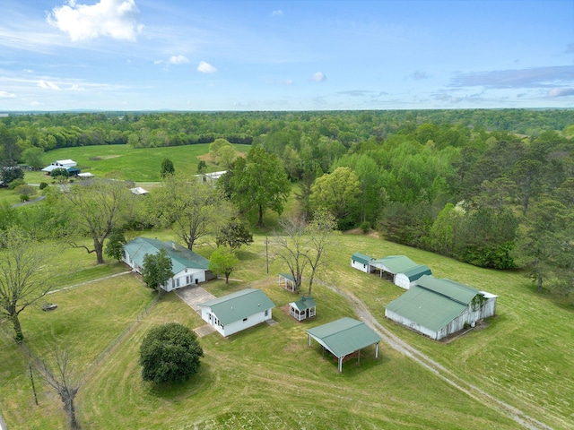 bird's eye view with a view of trees