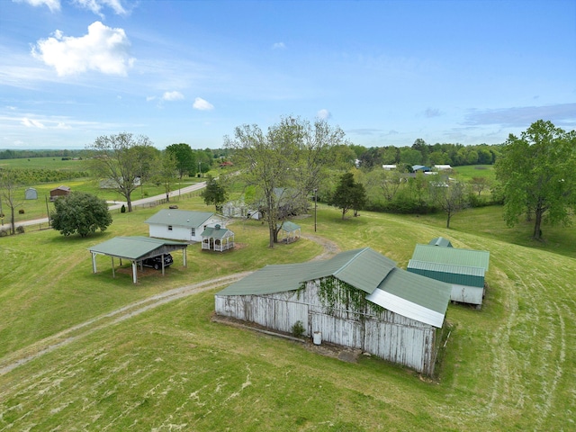 drone / aerial view with a rural view