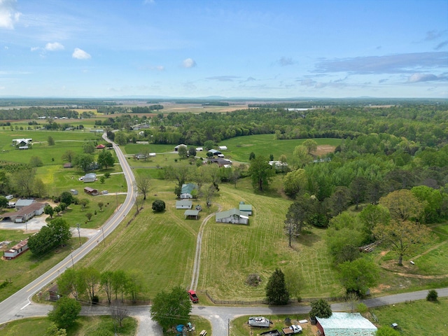 drone / aerial view featuring a rural view