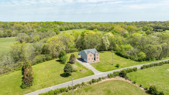 bird's eye view with a forest view