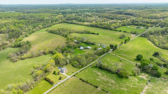aerial view with a rural view