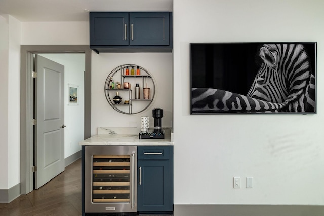 1616 W End Ave Unit 1803, Nashville, TN 37203 - bar with beverage cooler, a dry bar, and wood finished floors