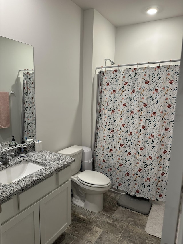 278 Addison Ave, Chapel Hill, TN 37034 - full bath with a shower with curtain, vanity, stone finish floor, and toilet