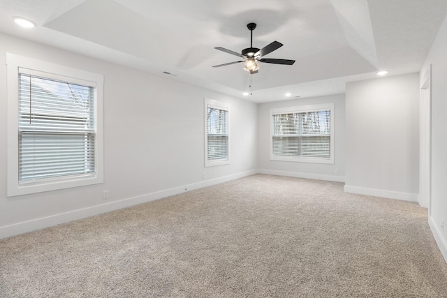 978 Alton Dr, Clarksville, TN 37043 - empty room featuring baseboards, carpet floors, a tray ceiling, and recessed lighting