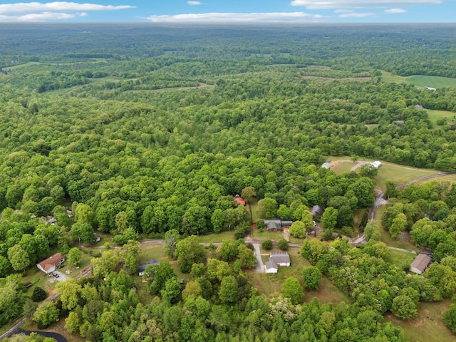 bird's eye view with a view of trees