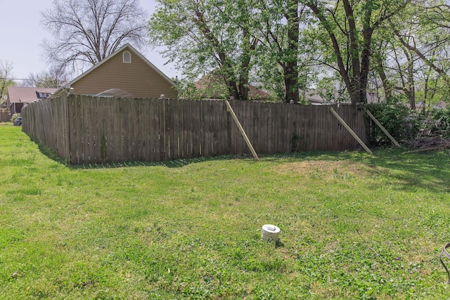 view of yard featuring fence