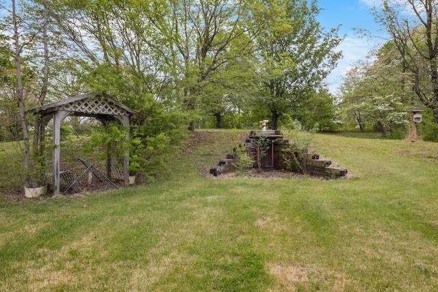 view of yard featuring a gazebo