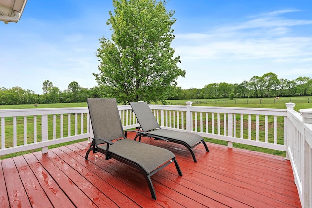 deck featuring a yard