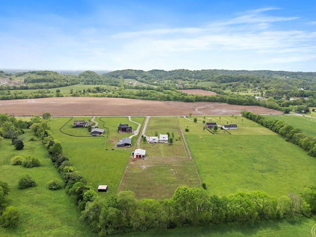 drone / aerial view featuring a rural view