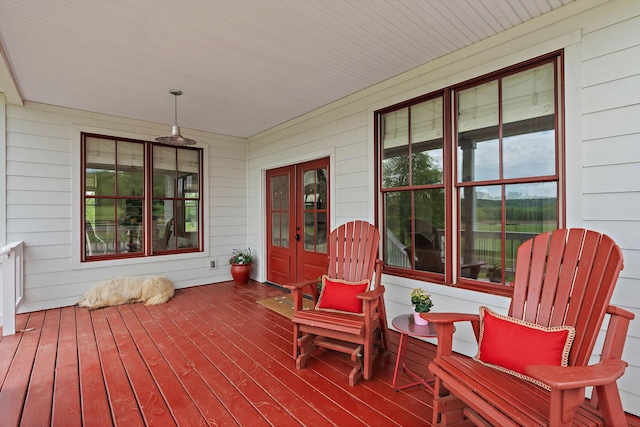 deck with a porch