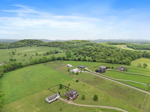 bird's eye view with a rural view