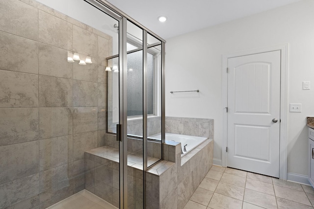 131 Benjamin Ln, Hendersonville, TN 37075 - full bath featuring a shower stall, a bath, tile patterned flooring, and vanity