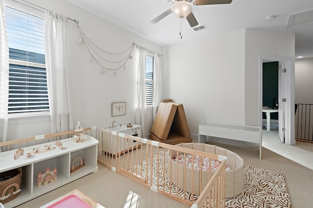 131 Benjamin Ln, Hendersonville, TN 37075 - carpeted bedroom with visible vents and ceiling fan