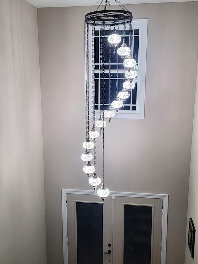 details featuring a notable chandelier