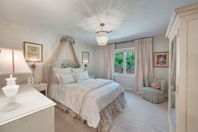 516 Harpeth Trace Dr, Nashville, TN 37221 - bedroom with a chandelier and light colored carpet
