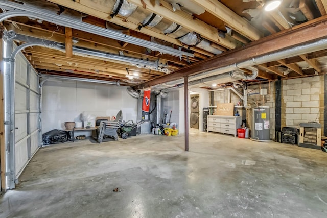 basement featuring water heater